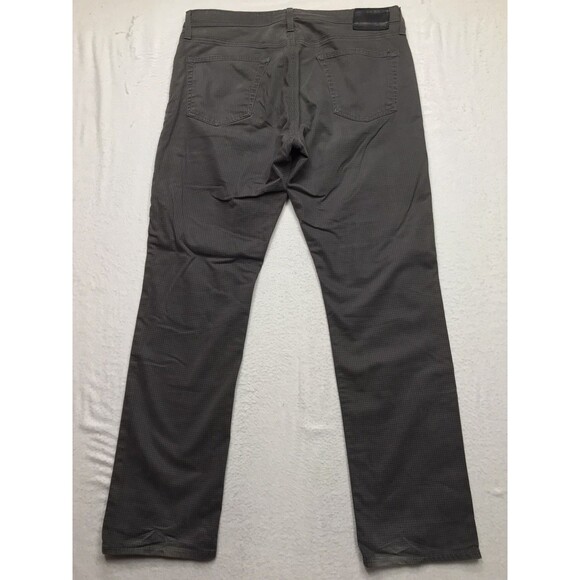 ADRIANO GOLDSCHIED Everett Jean Men 36x32 Olive Green Glen Check Slim Straight - Picture 2 of 15